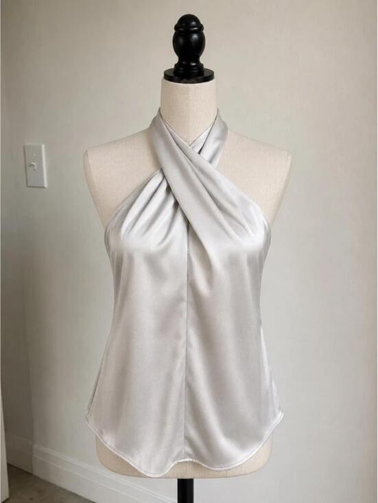 Ann Taylor Tops - Ann Taylor Satin Halter Blouse Size Small